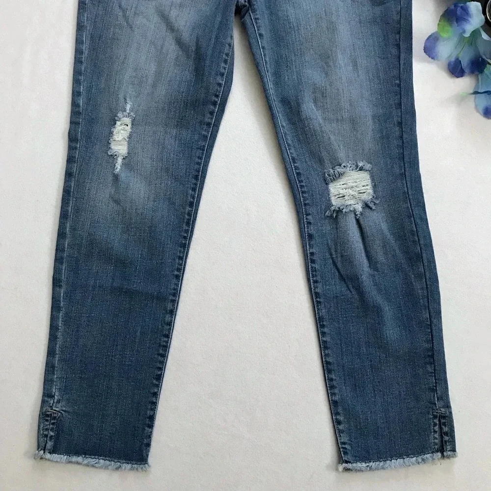 Kensie NWT Distressed Skinny Crop Jeans Women 4/27